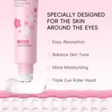 LAIKOU Sakura Eye Serum Roller Massage Hyaluronic Acid Skin Care Eye Bags Cream Moisturizing Dark Circles 15ml